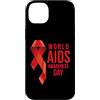 Red Ribbon AIDS Awareness Tee Shop Custodia per iPhone 14 Plus Indossiamo la Giornata mondiale del nastro rosso rosso sulla consapevolezza della Giornata mondiale contro