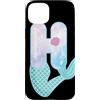 Cute Mermaid Alphabet Letters Apparel Co Custodia per iPhone 15 Plus Sirena lettera H acquerello alfabeto design