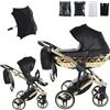 Junama Passeggino TRIO Hand Craft 05 Nero e Oro - 2in1 3in1 4in1 + ombrellino (2 in 1)