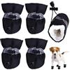 KIRZAX Scarpe per Cani 4 Pezzi - Stivali Cane Impermeabili Inverno, Scarpette con Pile, antiscivolo regolabile lavabile, per cani piccoli/medi 8-15 lbs (Taglia M)