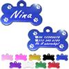 ibera gifts - Medaglietta Cane Personalizzata a Forma di Osso, Perfetta per Animali di Taglia Media e Grande, Targhetta Cane con Incisione, Medaglietta Gatto Personalizzata (Blu, Zampe)