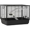 PawHut Gabbia per Porcellino d'India e Criceti con Maniglia 80x48x58cm Nera