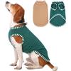 Katzinst - 2 confezioni di maglietta per cani, felpa verde kaki, maglietta elastica per cani di taglia media, t-shirt basiche per l'estate, t-shirt traspiranti, top a maniche corte a righe per Beagle