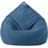 FANSU Copertura per Poltrona Sacco Cotone Lino, Tinta Unita Puff Poltrona Senza Riempimento, Poltrona a Sacco Pigro Poltrona Pouf Poltrona per Adulti, Bambini (L,Blu Scuro)