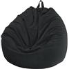 BUAOGDVG Poltrona Sacco Bambini 70 x 80 cm (Senza Ripieno), Velluto a Coste Pouf Sacco, Blu Cielo Bean Bag Chair per Soggiorno/Camera/Gaming, perfetta per Adulti e Adolescenti(Nero,70x80cm)