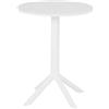Cribel Tavolo Da Giardino In Polipropilene FUTURE Bianco Ø60xH75 Cm - Modello Rotondo Da Esterno Resistente Alle Intemperie, Design Moderno In Plastica Per Balcone, Terrazza E Bar