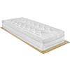 Comprarredo Materasso singolo a molle ortopedico rigido MESSICO 90x200 altezza 25 cm, con fascia traspirante e lato estivo (cotone) e invernale (lana), colore grigio, made in italy