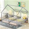 Dolamaní - Letto a soppalco, 180x200 cm, 2 letti per bambini con protezione anti-caduta, letti singoli 90x200 cm 2-in-1, letto per bambini in legno per fratelli e sorelle, letto per bambini a terra