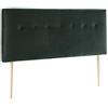 marcKonfort Testiera Rivestita Napoles 140x100 Verde Oliva, Velluto, Gambe di Legno, Kit Montaggio Incluso