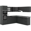 Vicco Cucina angolare completa R-Line, Antracite rustico, 247 x 60 cm, PL Antracite, per una pianificazione cucina flessibile e un'estensione modulare