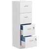 HOMCOM Schedario da Ufficio 4 Cassetti con Chiavi 40x42x131 cm Bianco | Cassettiera Ufficio, Serratura, per Lettera/Formato A4, Armadietto Verticale per Casa