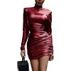 Onsoyours Donna Sexy PU Pelle Vestito Sexy Senza Maniche Cerimonia Cocktail Festa Nozze Club Bodycon Abito Clubwear C Vino Rosso M