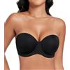 DotVol Donna Reggiseno Senza Spalline Reggiseno Push-up con Coppe Sagomate per Abiti da Sera Ballo Sposa Nero 3G