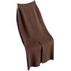 OLEETS Gonne Lavorate A Maglia da Donna - Gonna in Maglia Autunnale Invernale da Donna, A Vita Alta, Sottile, Lungo, M-3Xl, Abbigliamento Sexy per Feste E Ufficio, Moda, Caldo, Streetwear, Marrone,