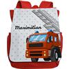 minimutz GmbH Zaino con nome per bambini, motivo vigili del fuoco, Colore: rosso (Rosso) - 30171-003