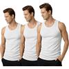 ITRAT Canottiera estiva da uomo, senza maniche, in tinta unita, traspirante, per tutti i giorni, atletica, allenamento, canottiere da uomo, in cotone, colore bianco (confezione da 3), Bianco (confezione da
