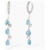 MABINA GIOIELLI - Orecchini Donna - Orecchini pendenti con glass azzurro e zirconi - 563782