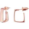 Surrounded Forest Orecchini a cerchio in acciaio inox placcato in oro giallo placcato oro rosa semplice geometricr post quadrato Huggie orecchini per donne e ragazze 2,5 cm 1,3 cm, rose gold 0.5in