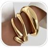MIYUEFAN 3 Pezzi Bracciale Donna, Bracciali Impilabile Oro 14K Rigido Vintage in Metallo, Gioielli Natale Compleanno Regali (Oro)