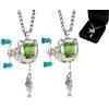 Generic Mini collana con mulinello girevole | ciondolo vintage in metallo per gli amanti della pesca | collana a tema di pesca di precisione e regalo per gli amanti della pesca (2 pezzi)
