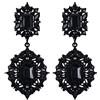EVER FAITH Orecchini Cristallo Matrimonio Art Deco Vintage Stile Gatsby Lampadario pendenti Nero Nero-fondo