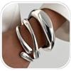 MIYUEFAN 3 Pezzi Bracciale Donna, Bracciali Impilabile Oro 14K Rigido Vintage in Metallo, Gioielli Natale Compleanno Regali (Argento)