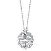 GemKing DM190003-S-W-WH Customized S925 Sterling Silver Necklace Pendant Chain 18K Gold Plated Adjustable Choker Four Leaf Clover Necklaces For Women
