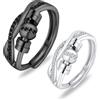 HEEYA Anelli da donna in argento Sterling 925 placcato Spinner Fidget Ring con zirconia cubica, anello regolabile per pollice da donna con scatola portagioie, Regolabile, Base in argento Sterling