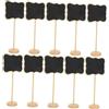 GRIRIW 10 Pezzi Mini Lavagnette Nere in Legno Supporto Rimovibile, Superficie Liscia, Segnaposto e Decorazioni per Tavoli Matrimonio e Ufficio