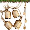 RW REPLICA WAREHOUSE Campane rustiche shabby chic da appendere, decorazione per albero di Natale, grandi campane portafortuna fatte a mano, stile vintage, rustico, in metallo, tranquilla, a vento, decorazione da parete
