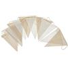 Mopec Pack di 2 Festoni da 180 cm con 12 Bandiere da 16x12x3 cm ciascuna, Tessuto, Beige
