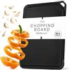 Axer Tagliere Plastica da Cucina 35x25x1 cm - Raccogli Succhi 35 ml e Aderenza Migliorata 360° - Tagliere da cucina in Plastica senza BPA con Grattugia Integrata - Lavabile in Lavastoviglie - Nero