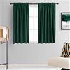 DONREN Tende per finestre, termoisolanti per camera da letto, grigio scuro, con tasca per bastone (verde militare, 106 cm di larghezza x 137 cm di lunghezza, 2 pannelli)