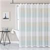 Central Park Tenda da doccia in tessuto a righe color marrone chiaro, resistente all'acqua, con stampa a strisce per bagno, spa, hotel e spa, con 12 occhielli (blu spa, 177,8 x 183,9 cm)