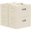 ENUMAIL Scatole di Stoccaggio Pieghevole Aperta,38x25x25cm,Beige,4 Pezzi