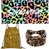 ThrenodyToy Telo Mare Stampa Leopardo,160x80cm Asciugamano Spiaggia Antisabbia in Microfibra,Asciugatura Rapida, Set 3 Pezzi con Borsa e Cerchietto,Ideale per Vacanze Estive e ViaggiB