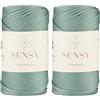 S SENSY Sensy, Cordoncino di alta qualità da 3 mm, 130 metri, in 100% polipropilene, macramè, 3 mm, per uncinetto, macramè, uncinetto, filo per lavori a maglia (salvia)