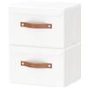 OUTBROS Scatole Portaoggetti con Maniglie, Contenitori Pieghevoli con Coperchio, Organizzatori per Vestiti, 26 x 20 x 17 cm, 2 Pezzi, Bianco