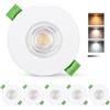 KYOTECH Faretti da Incasso 230V Dimmerabile 3CCT IP65 Faretto Incasso 60-75mm | KYOTECH 7W 770LM LED Fari Incassati Ultrapiatto 25mm 2700K 4000K 6000K per Bagno Soggiorno 6PCS Bianco