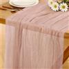 Baosind Runner da Tavolo Rosa in Stile Boho, 280 x 80 CM Runner da Tavolo in Garza, Adatto per Matrimoni, Compleanni, Natale, Tavole di Capodanno e Decorazioni ad Arco