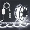 ALITOVE Striscia LED COB da 20 m, 230 V, attacco diretto, luce bianca fredda, 6000 K, dimmerabile, 5760 LED, con telecomando RF, per illuminazione domestica