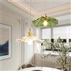 JOJOM E27 Foglia di loto Lampada a Sospensione Vintage Minimalista Nordici lampadario Tipo di fiore Vetro chandelier Decorazione degli interni Soggiorno Camera da letto Ristorante Hotel(A)