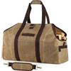 BONTHEE Borsa per il trasporto della legna da ardere in tela cerata, impermeabile, extra large, borsa porta legna indipendente per legna da ardere