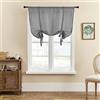 SMITHOOM Tenda a pacchetto a 1 pannello, con legatura, spessa, tinta unita, con tasche per asta, per cucina, camera da letto, bagno, lavanderia, decorazione per finestra, 140x140cm, Grigio
