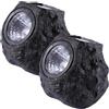 AwnsIMfreien Faretto solare, Luci solari da roccia per esterni, 2 pezzi Faretti solari realistici in pietra impermeabili LED Luci da terra calde per percorso pedonale Cortile giardino, 6x5x5 pollici, Roccia