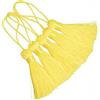 Makhry 20 Pezzi 10.9cm Mini Nappe Fatte a Mano per Artigianato DIY-Giallo | Nappe Decorative con Anello da 5cm e Nodo Cinese per Orecchini, Segnalibri, Creazione Gioielli e Accessori Craft