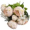 HAOSHICS 2 Confezioni di Fiori Artificiali di Peonia in Seta, Bouquet di Peonie Finte Realistiche per Decorazione di Casa, Ufficio, Matrimonio, Festa Nuziale (Rosa)