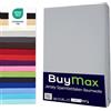 Buymax® Lenzuolo con Angoli per Topper Matrimoniale 180x200 cm - 100% Cotone Jersey, Argento, per Materassi fino a 12 cm di Altezza