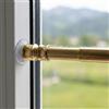 Tex family Astine a Pressione per Tenda a Vetro, Coppia 2 Pezzi, Regolabili con Molla e Ventose, Ø7/8 mm, Senza Forare, Ottone Lucido Oro, Made in Italy - Cm. 30-40