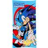 CARTOON Telo Mare Sonic the Hedgehog Bambini 70x140 cm Microfibra 100% Poliestere 245 gsm Assorbente e Asciugatura Rapida Leggero e Compatto Ideale per Spiaggia e Piscina Design Sonic Velocità